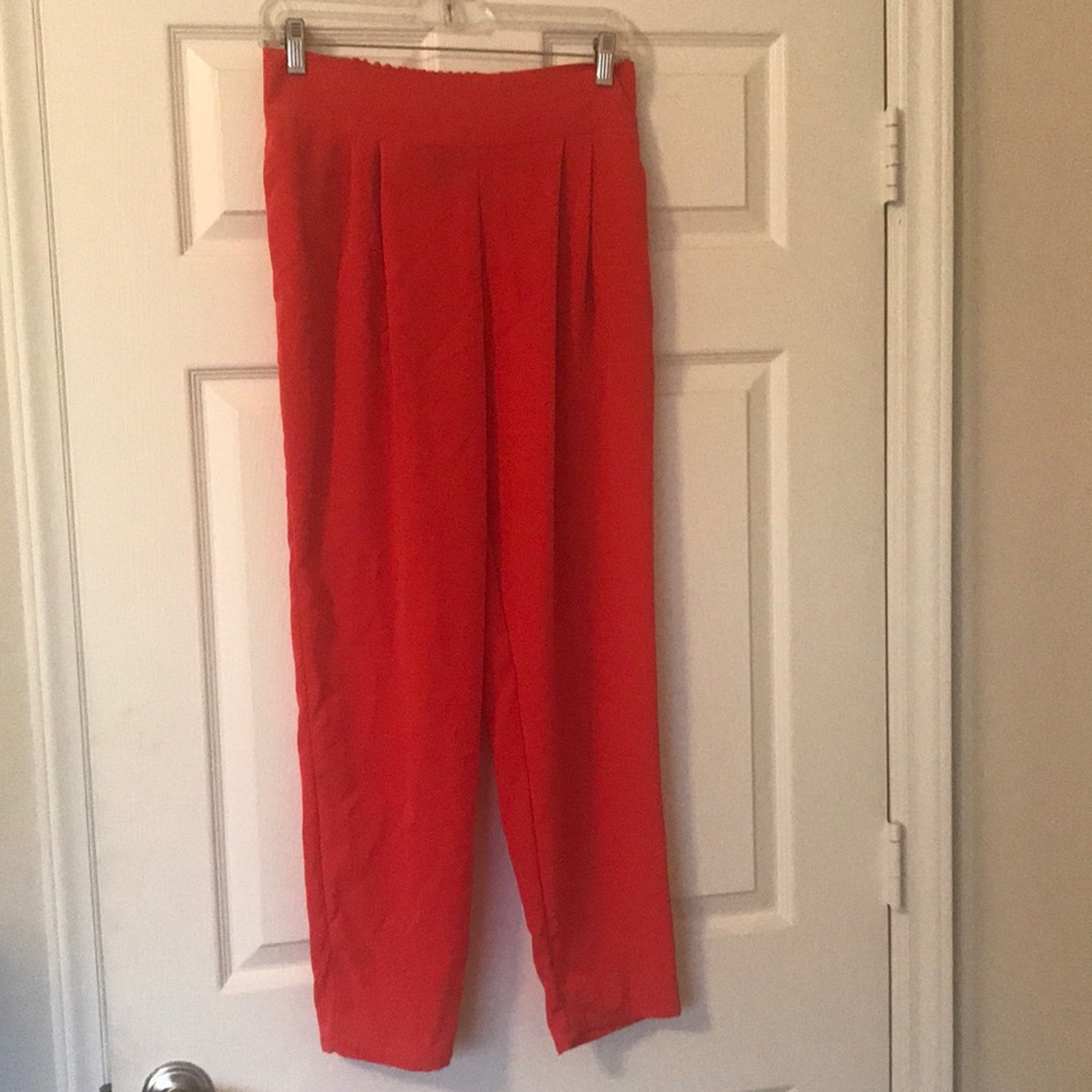 Red Forever 21 Polyester Work Pants